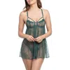 In Bloom By Jonquil Cassie Underwire Sheer Lace Babydoll Chemise In Black