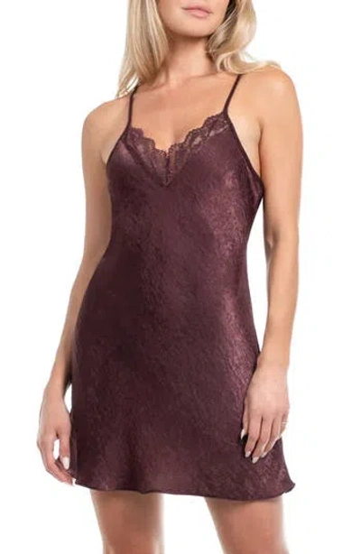 In Bloom By Jonquil Crinkle Satin Chemise In Brown