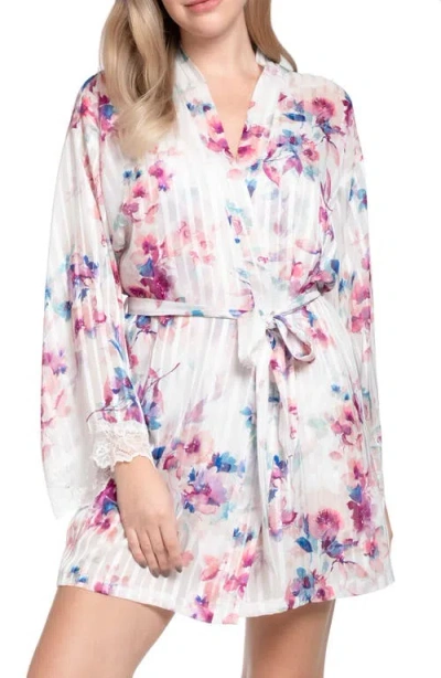 In Bloom By Jonquil Dorothy Floral Short Chiffon Robe In Ivory