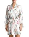 In Bloom By Jonquil Endless Love Floral Lace Trim Satin Wrap In Ivory