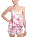 In Bloom By Jonquil Days Of Summer Lace Trim Satin Short Pajamas In Ivory