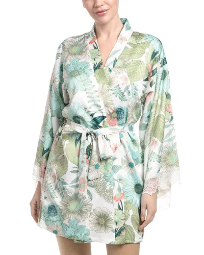In Bloom By Jonquil Floral Stretch Matte Satin Wrap In Ivory