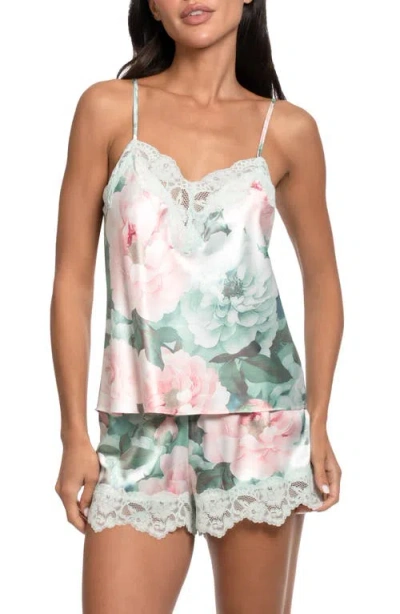 In Bloom By Jonquil Gracie Lace Trim Satin Short Pajamas In Multi