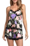 In Bloom By Jonquil Harriet Lace Trim Satin Short Pajamas In Multi