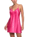 In Bloom By Jonquil Heart Stretch Satin Lace Trim Chemise In Pink
