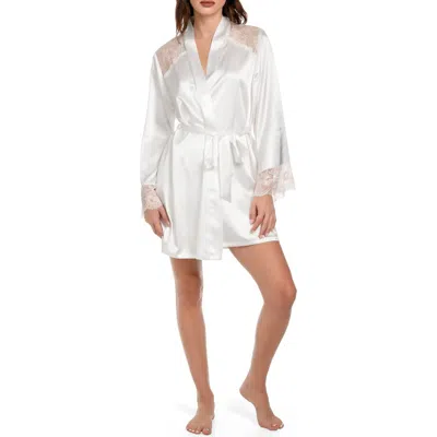 In Bloom By Jonquil Janelle Lace Trim Satin Wrap In Ivory