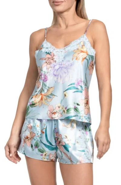 In Bloom By Jonquil Josie Floral Satin Pajamas In Sky Blue