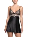 In Bloom By Jonquil Lace & Satin Chemise In Black