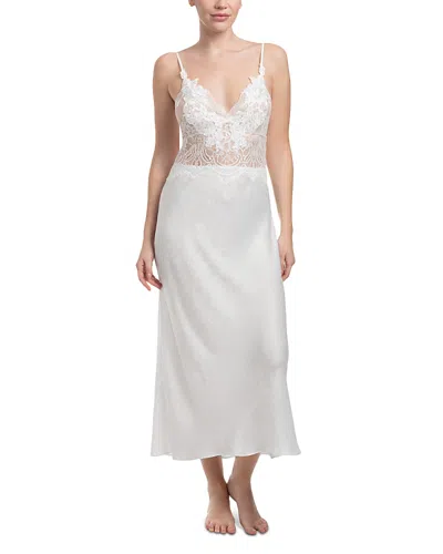 In Bloom By Jonquil Lace Bodice Satin Gown In Ivory