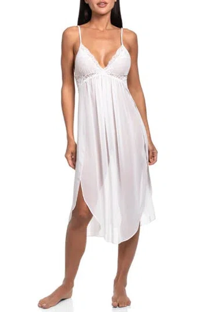 In Bloom By Jonquil Lace Chiffon Nightgown In White