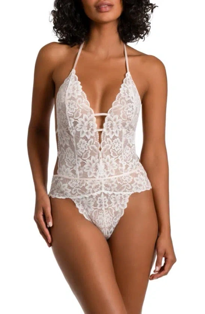 In Bloom By Jonquil Lace Thong Teddy In Light Beige