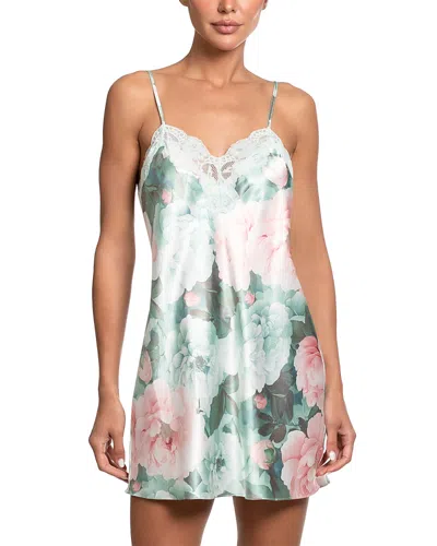 In Bloom By Jonquil Gracie Lace Trim Satin Chemise In White