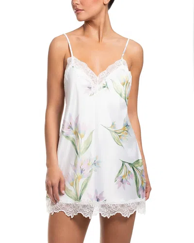 In Bloom By Jonquil Lace Trim Satin Chemise In White