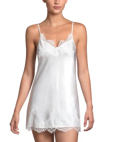 In Bloom By Jonquil Lace Trim Satin Chemise In White
