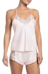 In Bloom By Jonquil Lacey Stretch Satin Short Pajamas In Cream