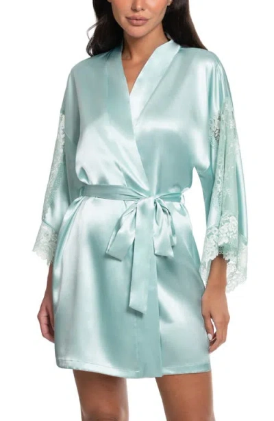 In Bloom By Jonquil Lillie Lace Trim Satin Wrap In Blue