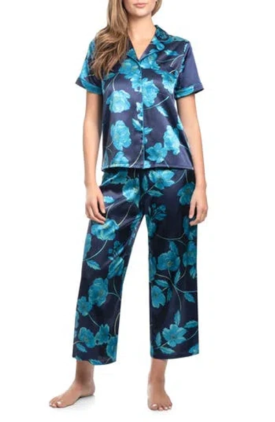 In Bloom By Jonquil Loretta Satin Pajamas In Black