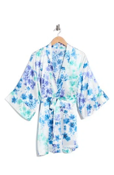 In Bloom By Jonquil Lucille Print Satin Wrapper In Multi