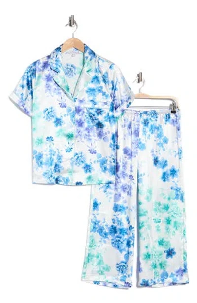 In Bloom By Jonquil Lucille Satin Crop Long Pajamas In White