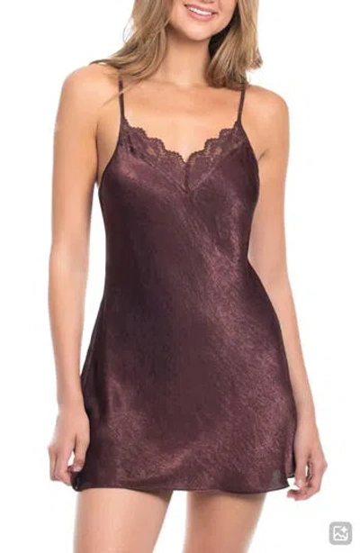 In Bloom By Jonquil Maxine Crinkle Satin Chemise In Purple