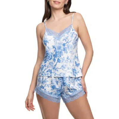 In Bloom By Jonquil Molleigh Satin Lace Trim Short Pajamas In Blue
