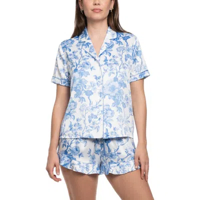 In Bloom By Jonquil Molleigh Satin Short Pajamas In Blue