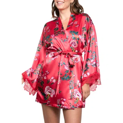In Bloom By Jonquil Phoenix Satin Robe In Red