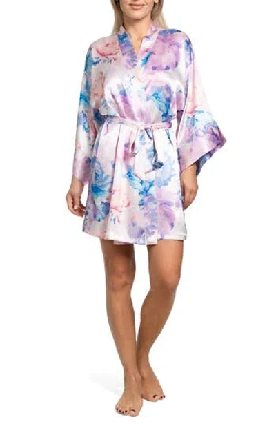 In Bloom By Jonquil Qwin Floral Satin Robe In Pink