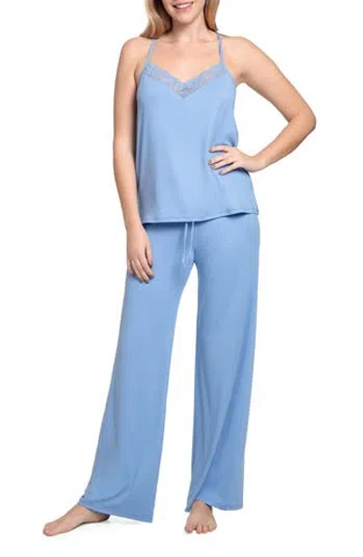 In Bloom By Jonquil Reese Lace Trim Jersey Pajamas In Cornflower Blue