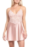 In Bloom By Jonquil Rosalie Lace Trim Satin Chemise In Gray