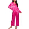 In Bloom By Jonquil Sasha Heart Print Satin Pajamas In Pink