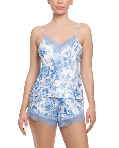 In Bloom By Jonquil Satin Cami & Shorts Pajama Set In Blue