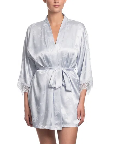 In Bloom By Jonquil Satin Jacquard Wrap Robe In Silver