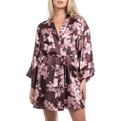 In Bloom By Jonquil Satin Robe In Brown