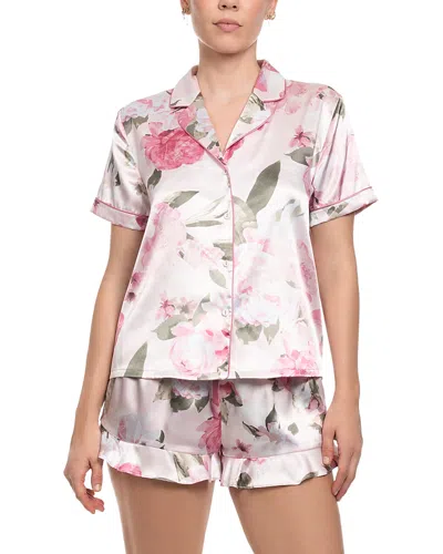 In Bloom By Jonquil Satin Shorts Pajama Set In Pink
