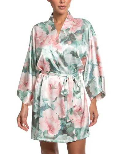 In Bloom By Jonquil Satin Wrap Robe In Green