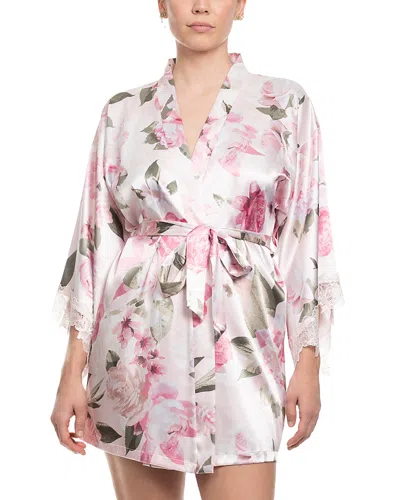 In Bloom By Jonquil Satin Wrapper Robe In Pink