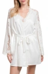 In Bloom By Jonquil Shyla Embroidered Lace Satin Wrap In Ivory