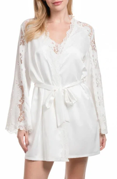 In Bloom By Jonquil Shyla Embroidered Lace Satin Wrap In Ivory