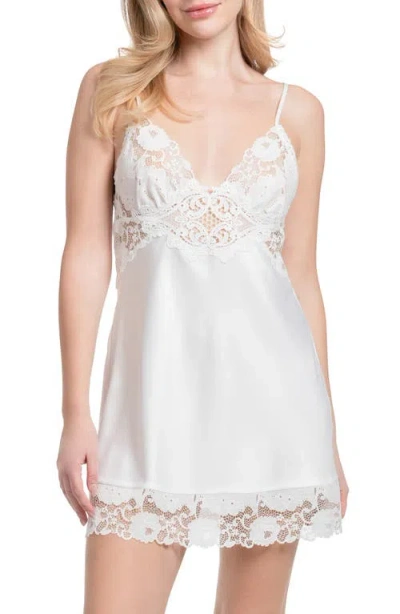 In Bloom By Jonquil Shyla Lace Trim Satin Chemise In Ivory