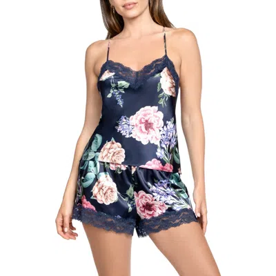 In Bloom By Jonquil Sicily Lace Trim Camisole Short Pajamas In Blue