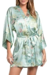 In Bloom By Jonquil Stefani Floral Satin Wrap Robe In Multi
