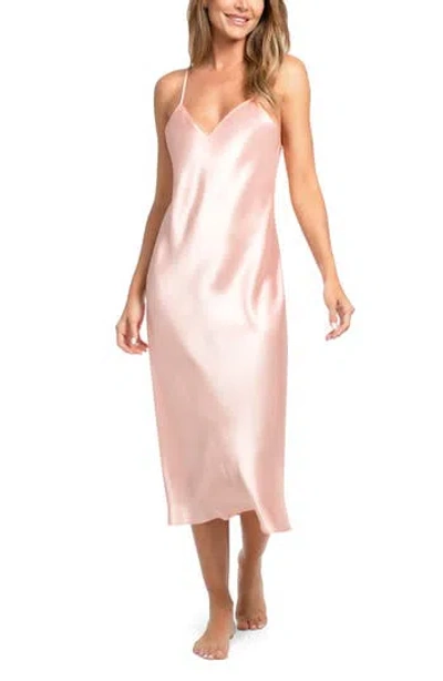 In Bloom By Jonquil Stefani Satin Midi Nightgown In Pink
