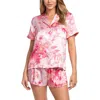 In Bloom By Jonquil Stefani Satin Short Pajamas In Pink