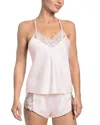 In Bloom By Jonquil Lacey Stretch Satin Short Pajamas In Cream