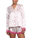 In Bloom By Jonquil Stretch Satin Novelty Heart Shortie Pajama Set In Multi