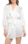 In Bloom By Jonquil Tasha Embroidered Lace Trim Satin Wrap In White