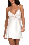 In Bloom By Jonquil Zayla Lace Trim Satin Chemise In Ivory