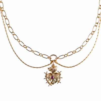 In Cauda Venenum Women's Gold Devotion Necklace