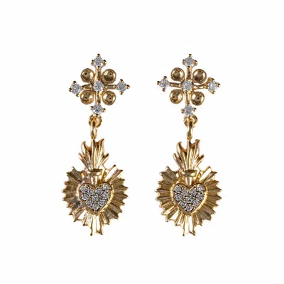 In Cauda Venenum Women's Gold Salvation Earrings